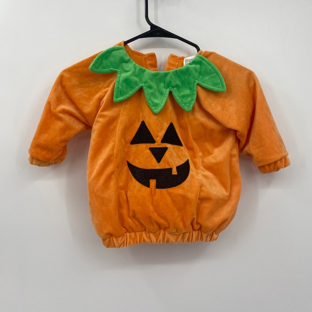 Target Toddler Pumpkin Costume‎ 12-18 Months Orange Plush Jack-O-Lantern 2pc Set - Picture 4 of 9